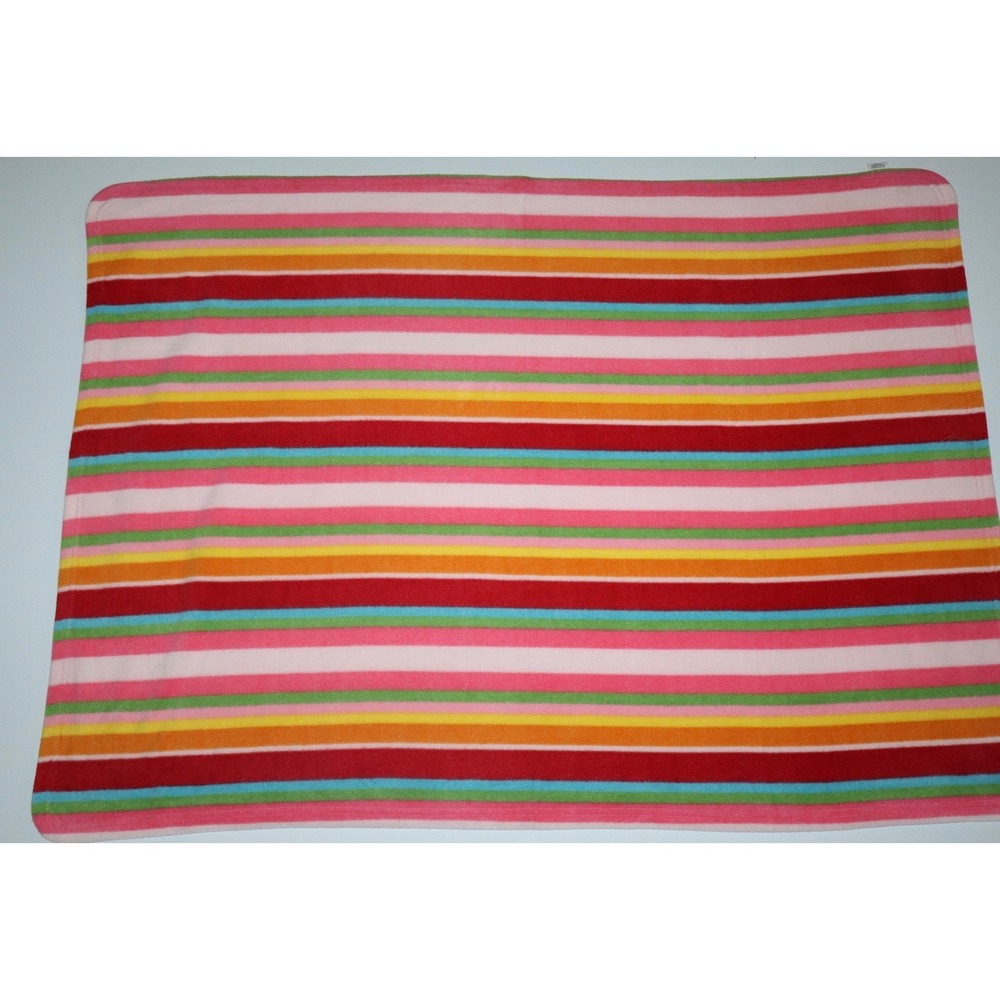Baby Gap Vintage 2001 Holiday Fleece Blanket Colorful Stripes Girls HTF